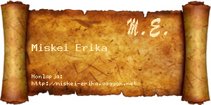 Miskei Erika névjegykártya